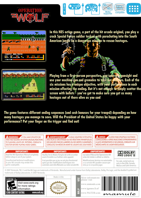 Operation Wolf — box-2D-back (US)