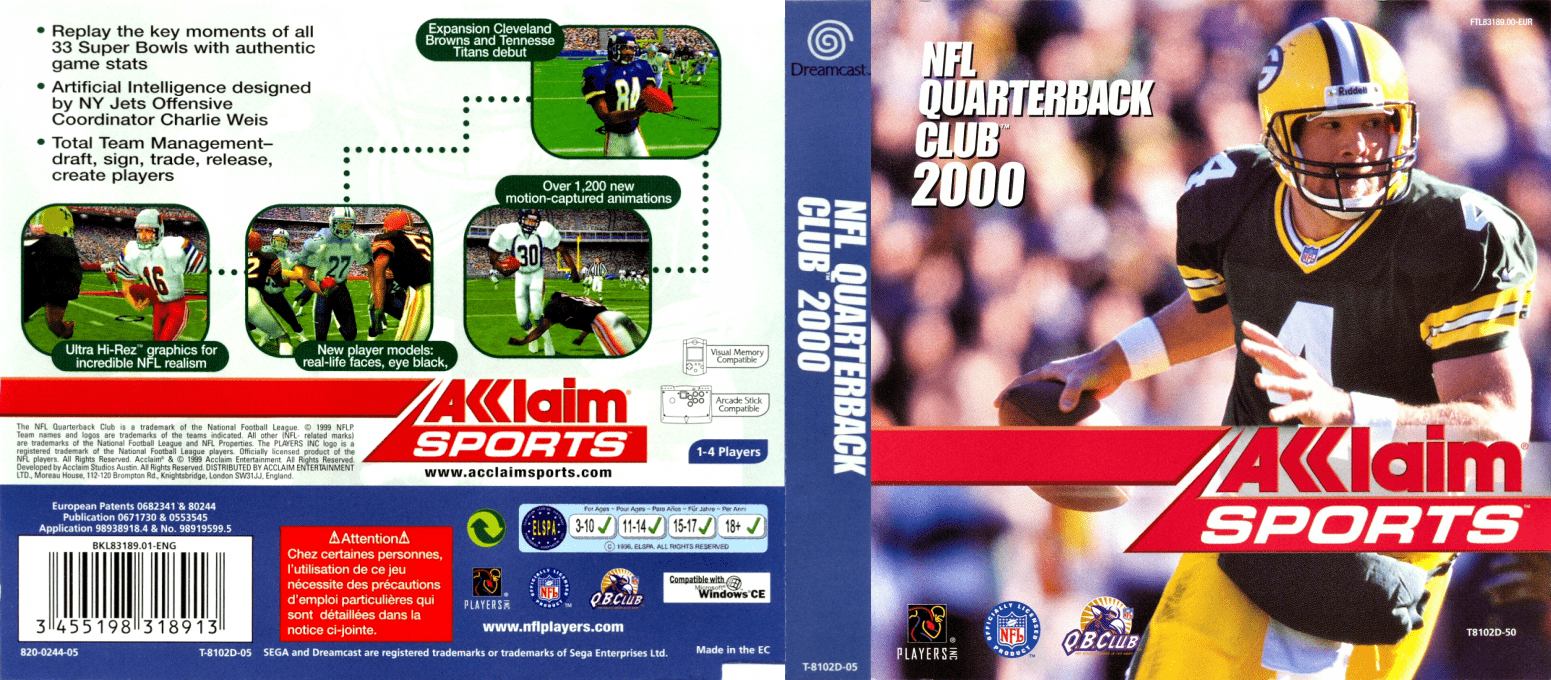 NFL Quarterback Club 2000 — box-texture (EU)