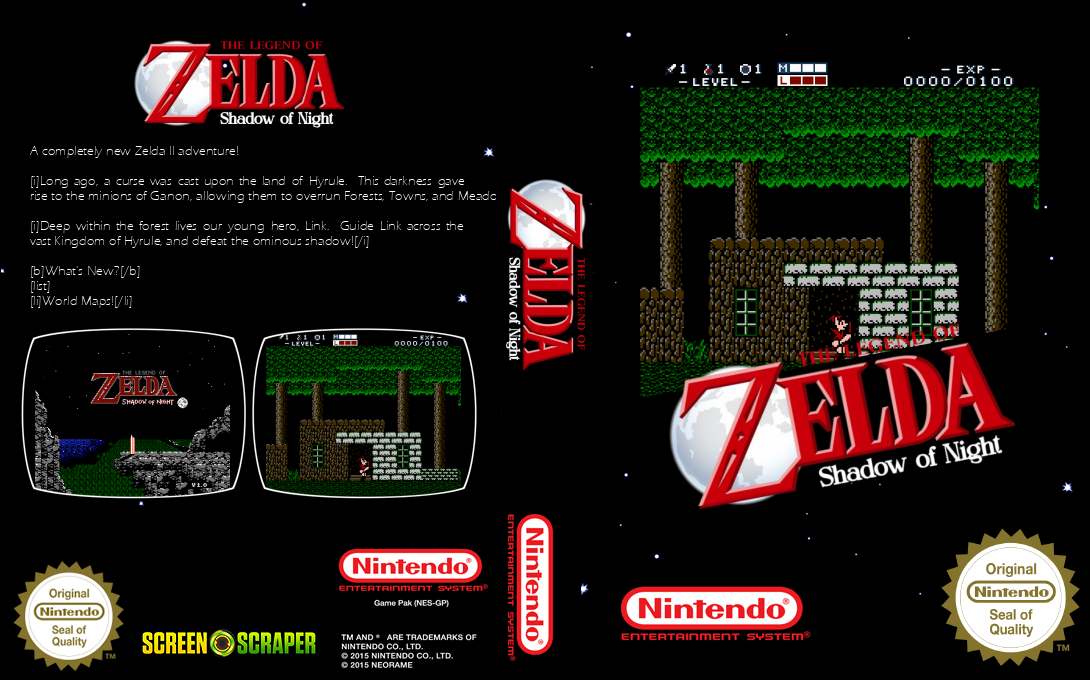 The Legend Of Zelda II: Shadow Of Night — box-texture (SS)