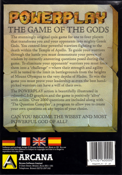 Powerplay - The Game of the Gods — box-2D-back (EU)