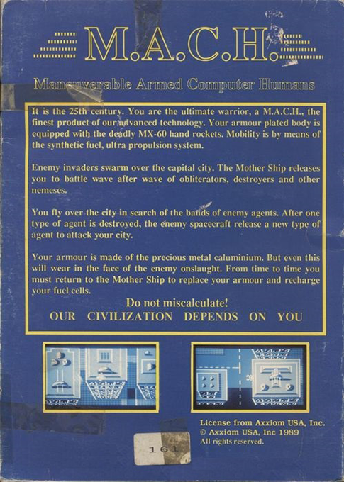 MACH - Maneuverable Armed Computer Humans — box-2D-back (US)