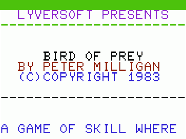 Bird of Prey — sstitle (WOR)