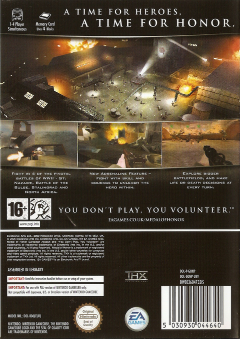 Medal of Honor - Europa Kyoushuu — box-2D-back (EU)
