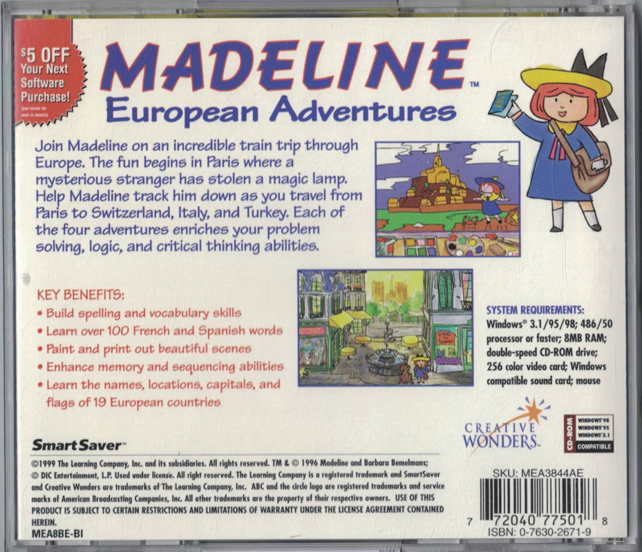 Madeline: European Adventures — box-2D-back (WOR)