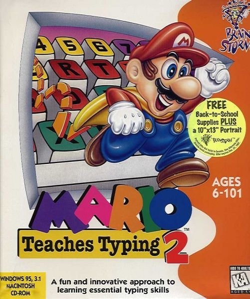 Mario Teaches Typing 2 box art