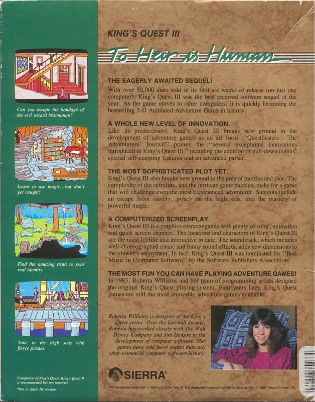King's Quest 3 - To Heir Is Human — box-2D-back (US)