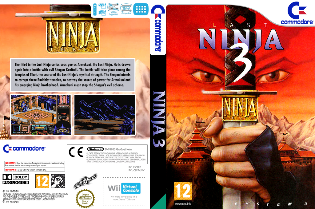 Last Ninja 3 - Real Hatred Is Timeless — box-texture (EU)