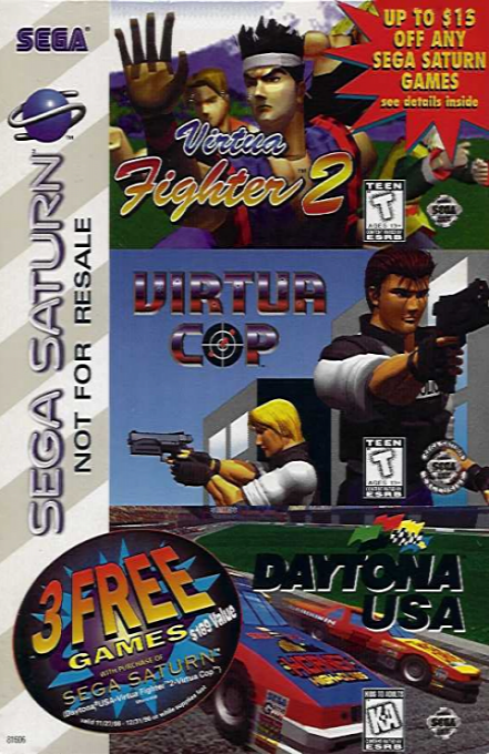 3 Free Games with Purchase of Sega Saturn box art