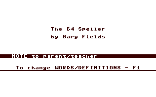 The 64 Speller — sstitle (WOR)