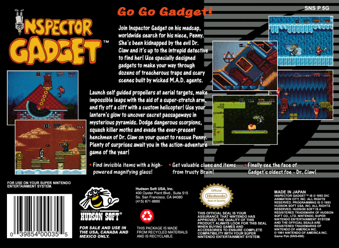 Inspecteur Gadget — box-2D-back (US)