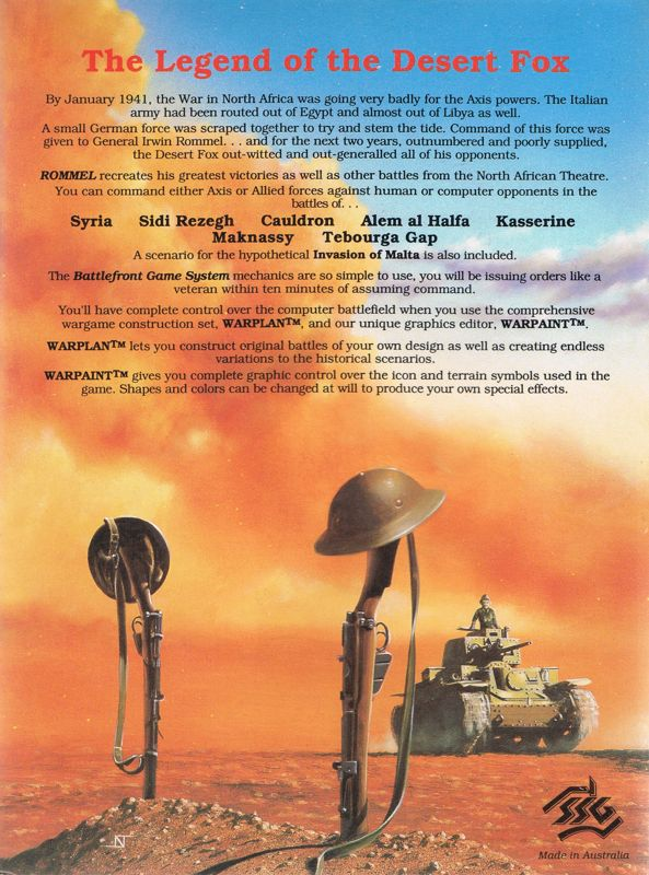 Rommel - Battles For North Africa — box-2D-back (US)