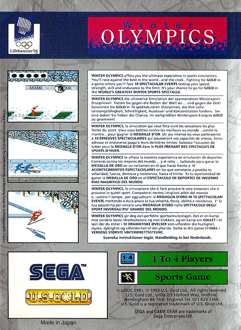 Winter Olympics - Lillehammer '94 — box-2D-back (EU)