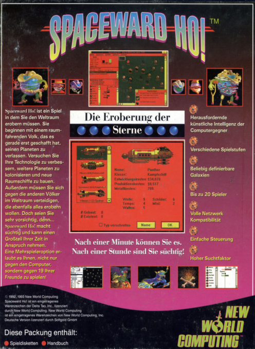 Spaceward Ho! — box-2D-back (DE)