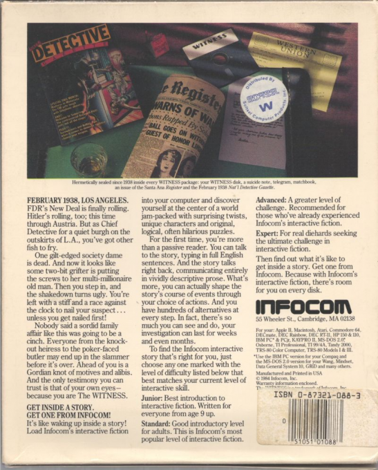 Witness, The — box-2D-back (US)