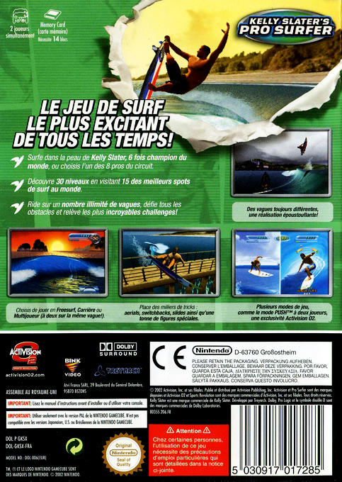 Kelly Slater's Pro Surfer — box-2D-back (FR)
