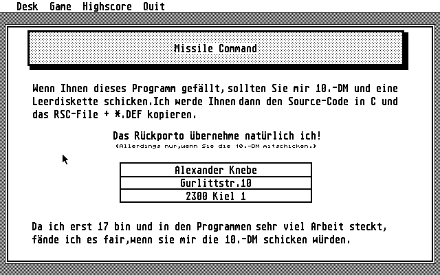 Missile Command — sstitle (DE)