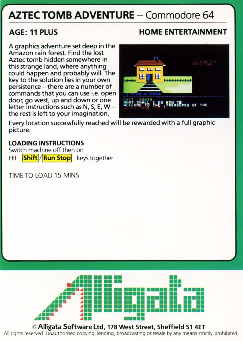 Aztec Tomb Adventure — box-2D-back (EU)