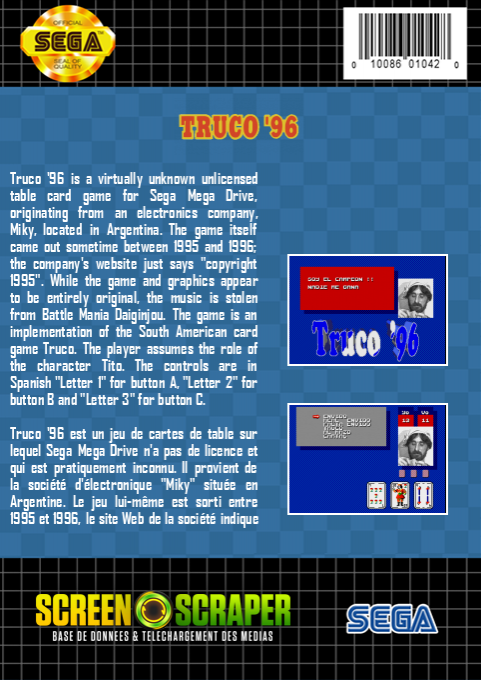 Truco '96 — box-2D-back (SS)