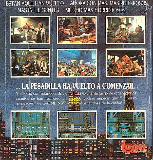 Gremlins 2 - La Nueva Generación — box-2D-back (SP)