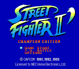 Street Fighter II' - Champion Edition — sstitle (JP)