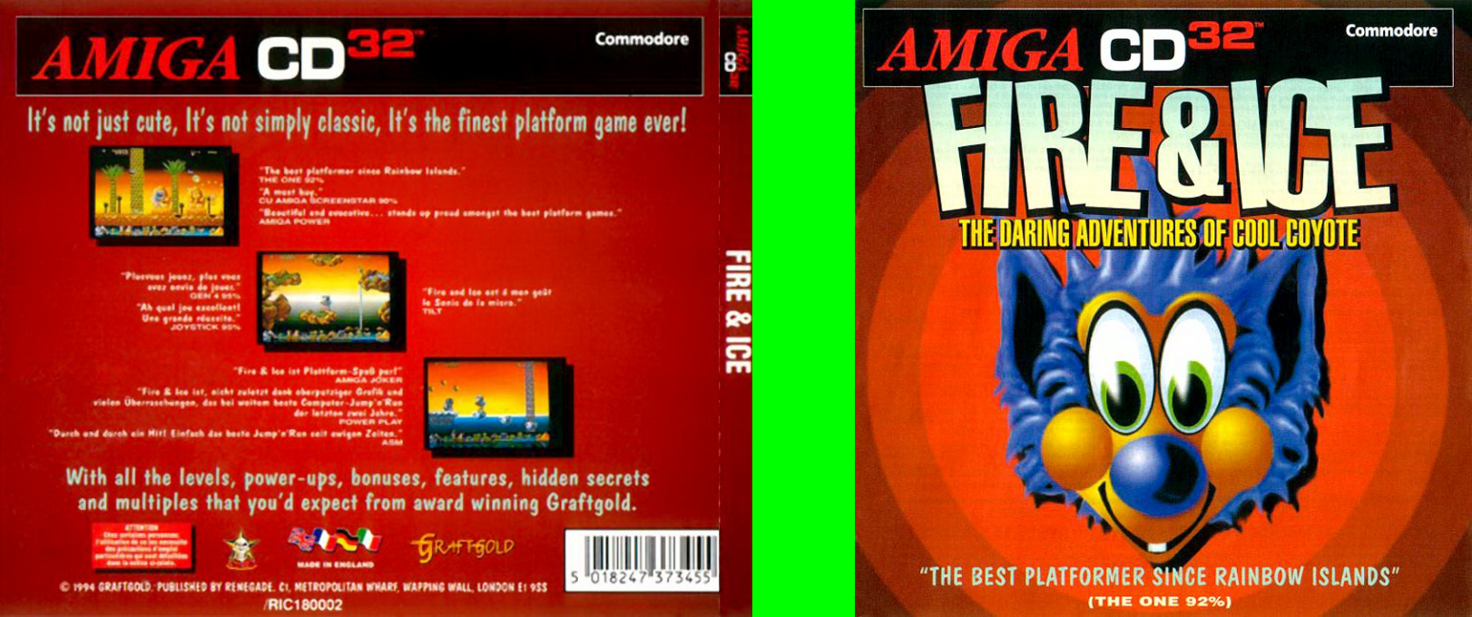 Fire & Ice - The Daring Adventures of Cool Coyote — box-texture (WOR)