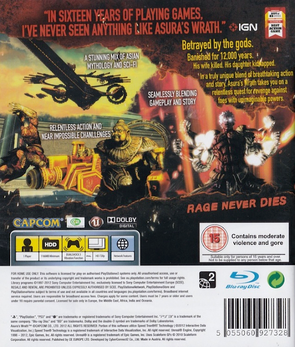 Asura's Wrath — box-2D-back (EU)
