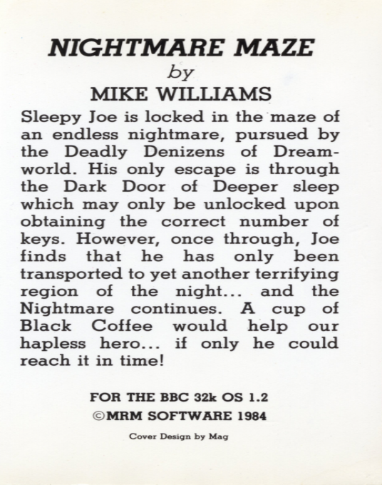 Nightmare Maze — box-2D-back (EU)