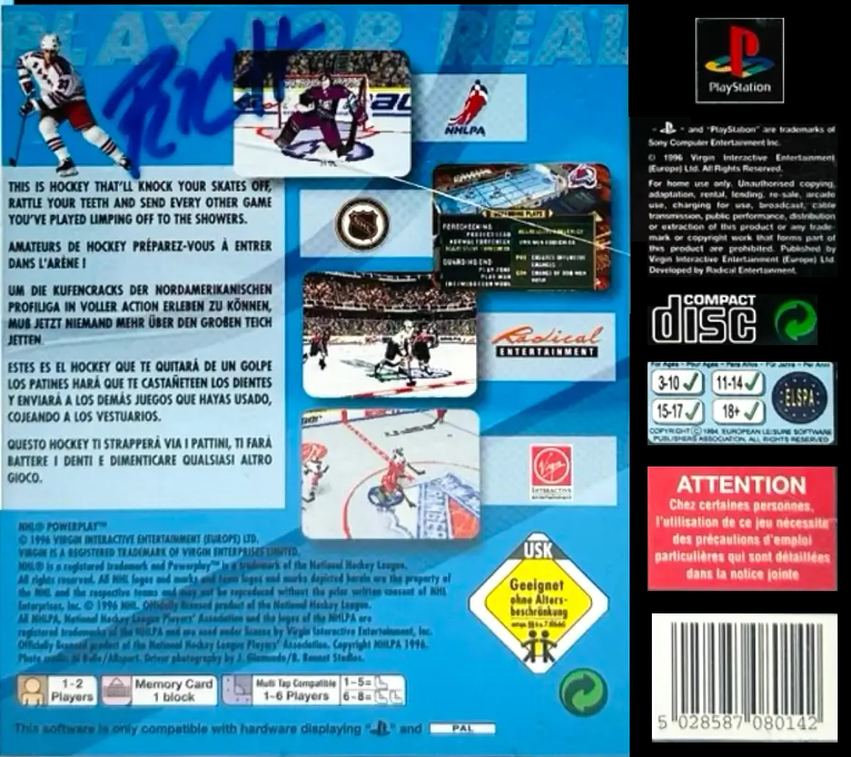NHL Powerplay '96 — box-2D-back (EU)