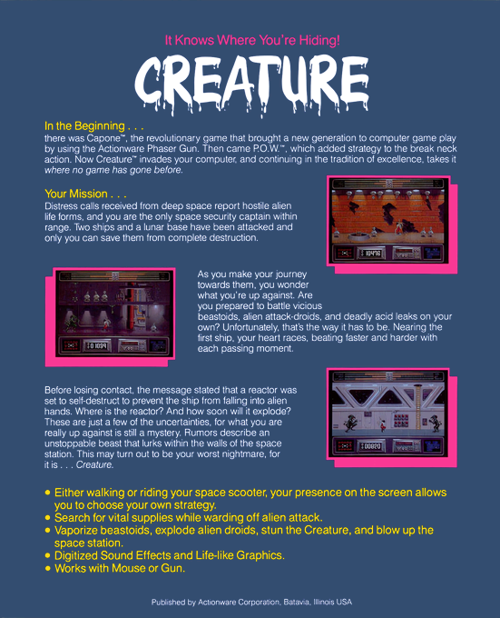 Creature — box-2D-back (US)