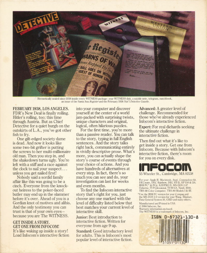 Witness, The — box-2D-back (US)