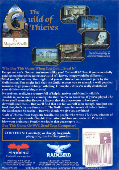 Guild Of Thieves, The — box-2D-back (EU)