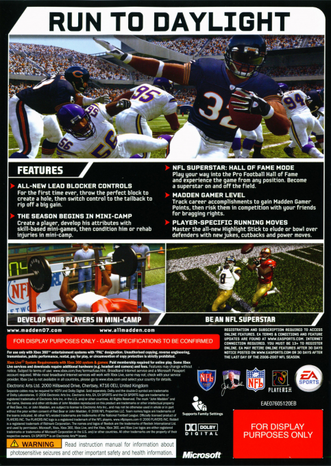 Madden NFL 07 — box-2D-back (EU)
