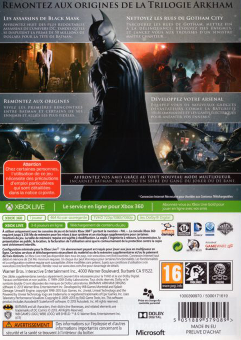 Batman Arkham Origins — box-2D-back (FR)