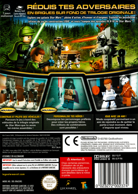 LEGO Star Wars II - The Original Trilogy — box-2D-back (FR)