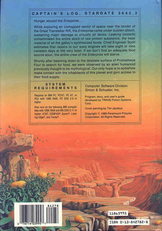 Star Trek - The Promethean Prophecy — box-2D-back (US)