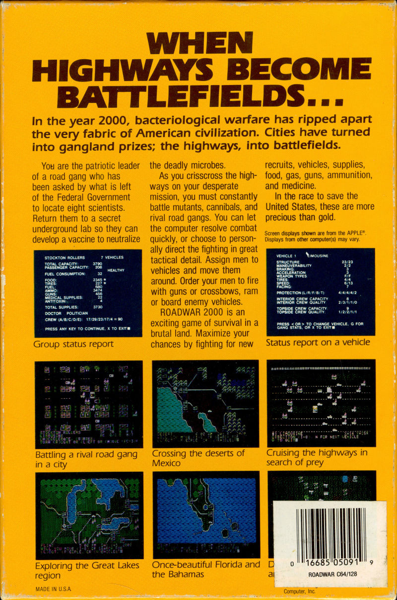 Roadwar 2000 — box-2D-back (US)
