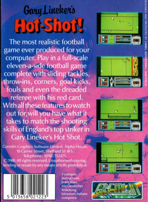 Gary Lineker's Hot-Shot! — box-2D-back (EU)