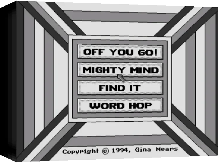 Find It, Mighty Mind, Off You Go!, Word Hop — box-3D (WOR)