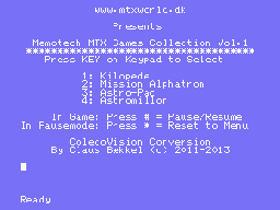 Memotech MTX Series - Games Collection Vol.1 — ss (WOR)