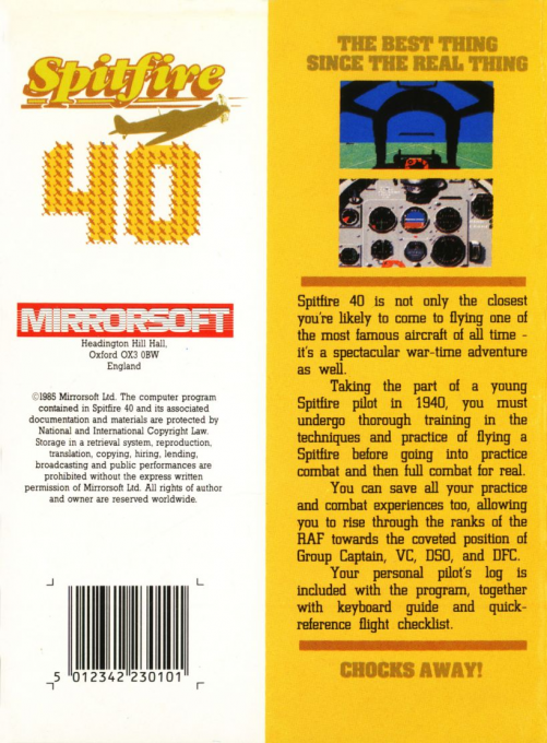 Spitfire '40 — box-2D-back (EU)