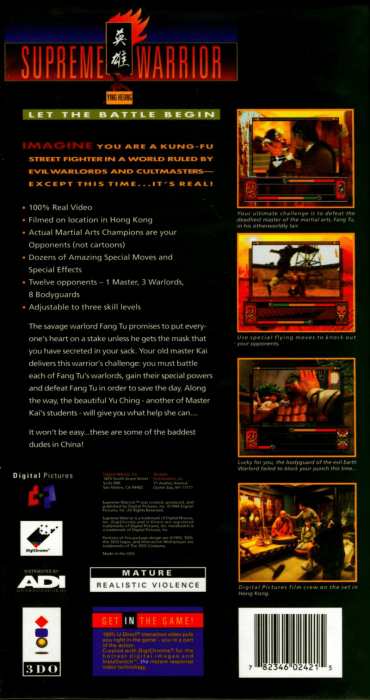Supreme Warrior — box-2D-back (US)