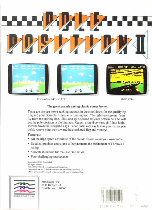Pole Position 2 — box-2D-back (US)