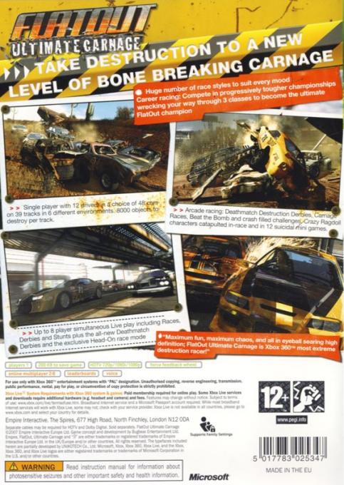 FlatOut - Ultimate Carnage — box-2D-back (EU)