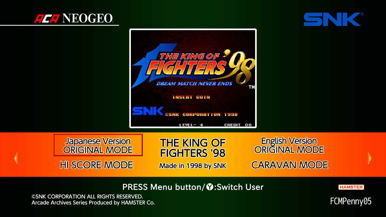 Aca Neogeo The King Of Fighters '98 — sstitle (WOR)