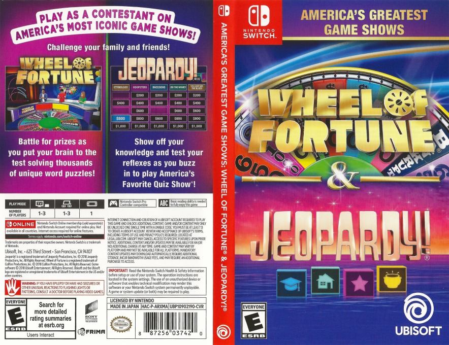 America's Greatest Game Shows - Wheel of Fortune & Jeopardy! — box-texture (US)