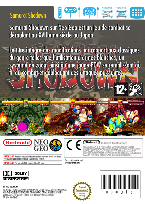 Samurai Shodown — box-2D-back (FR)