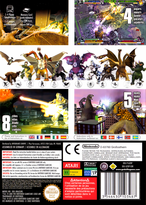 Godzilla - Kaijuu Dairantou — box-2D-back (EU)