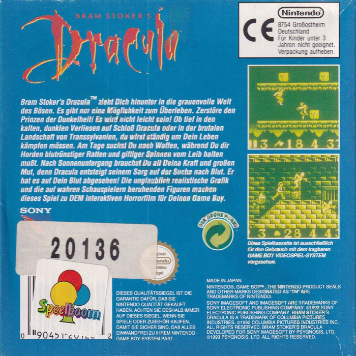 Bram Stoker's Dracula — box-2D-back (DE)