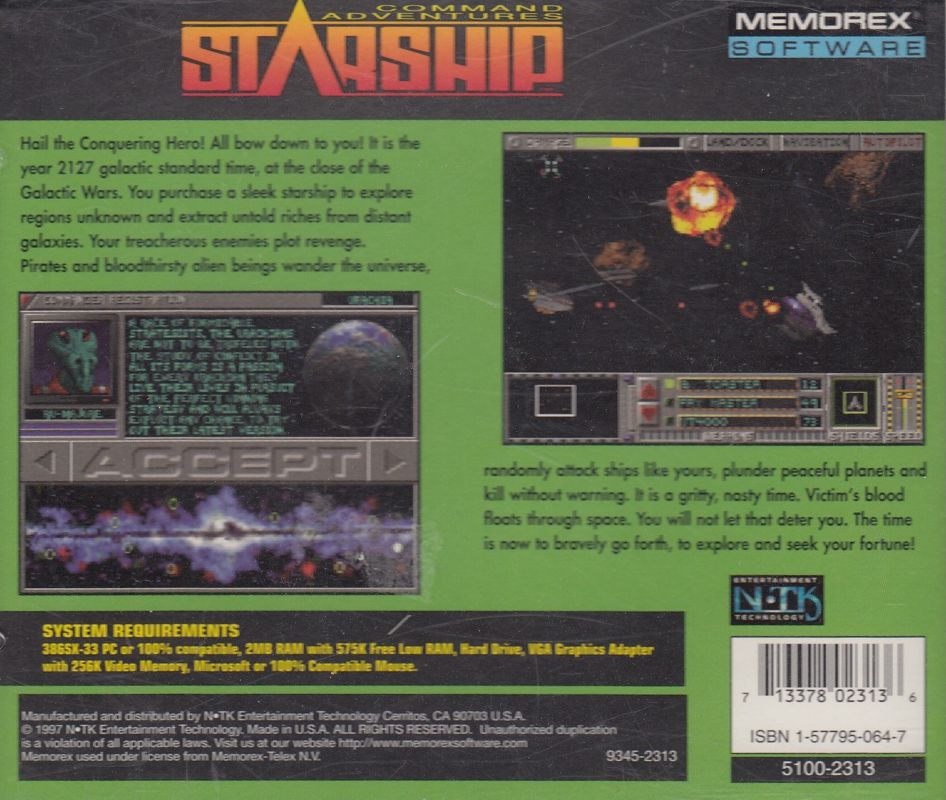 Command Adventures - Starship — box-2D-back (US)