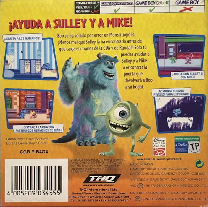 Monsters, Inc. — box-2D-back (SP)